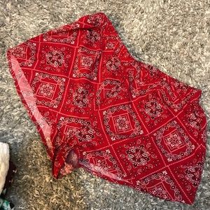 Red flowy shorts